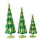 Cody Foster 14.5 Inch Diamond Trees Green Mint Christmas Decorative Tree Set , Christmas Decor Mid Century Style Reflective